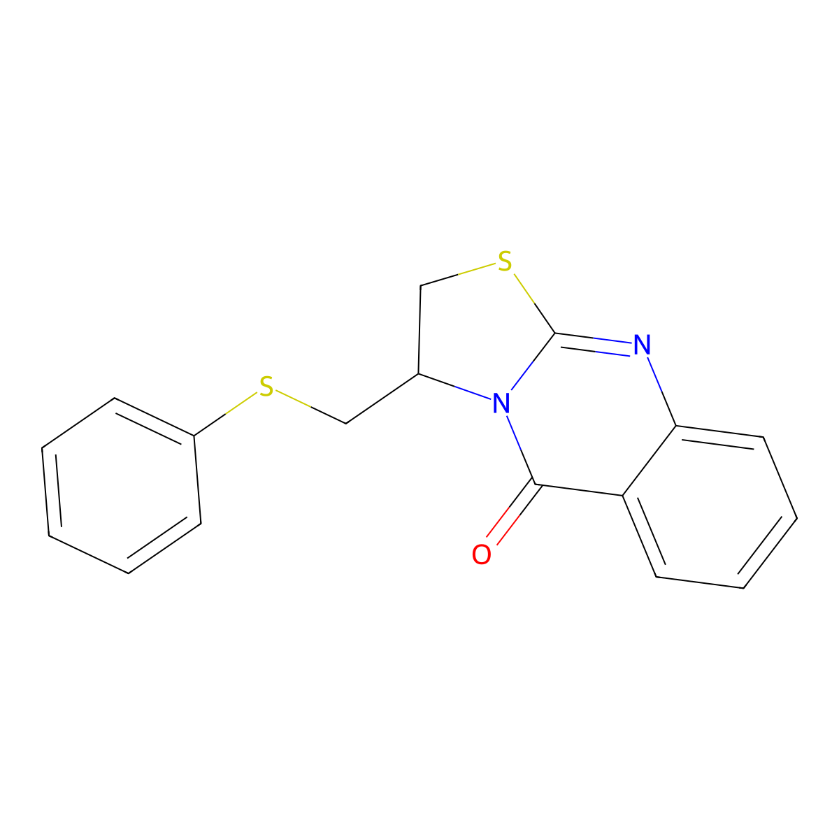 3-[(phenylsulfanyl)methyl]-2,3-dihydro-5H-[1,3]thiazolo[2,3-b]quinazolin-5-one molecular structure, CAS 477855-77-9