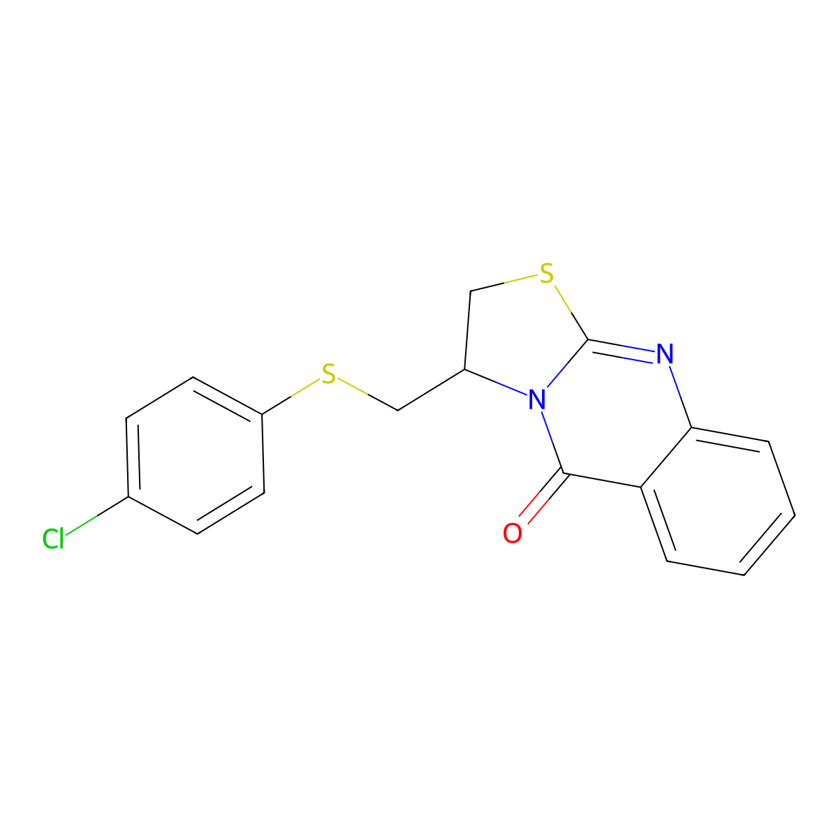 3-{[(4-chlorophenyl)sulfanyl]methyl}-2,3-dihydro-5H-[1,3]thiazolo[2,3-b]quinazolin-5-one molecular structure, CAS 477855-78-0