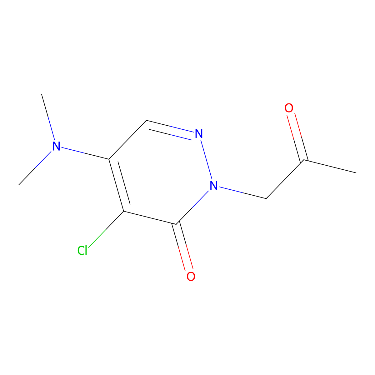 4-chloro-5-(dimethylamino)-2-(2-oxopropyl)-3(2H)-pyridazinone molecular structure, CAS 477855-87-1
