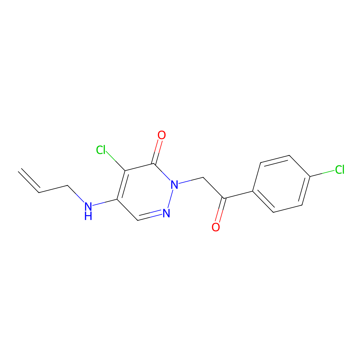 5-(allylamino)-4-chloro-2-[2-(4-chlorophenyl)-2-oxoethyl]-3(2H)-pyridazinone molecular structure, CAS 477855-90-6