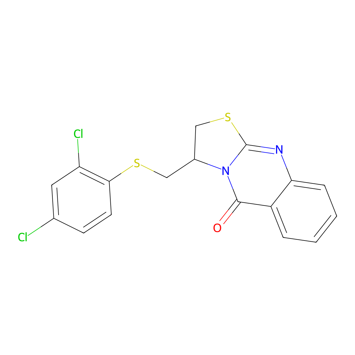 3-{[(2,4-dichlorophenyl)sulfanyl]methyl}-2,3-dihydro-5H-[1,3]thiazolo[2,3-b]quinazolin-5-one molecular structure, CAS 477855-96-2
