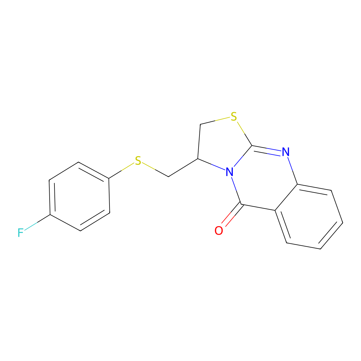 3-{[(4-fluorophenyl)sulfanyl]methyl}-2,3-dihydro-5H-[1,3]thiazolo[2,3-b]quinazolin-5-one molecular structure, CAS 477855-97-3