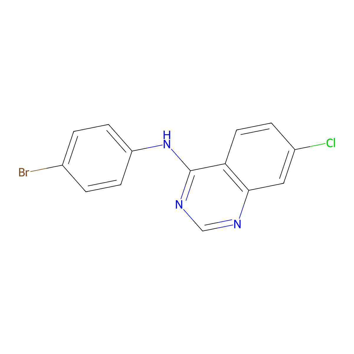 N-(4-bromophenyl)-7-chloroquinazolin-4-amine molecular structure, CAS 477856-29-4