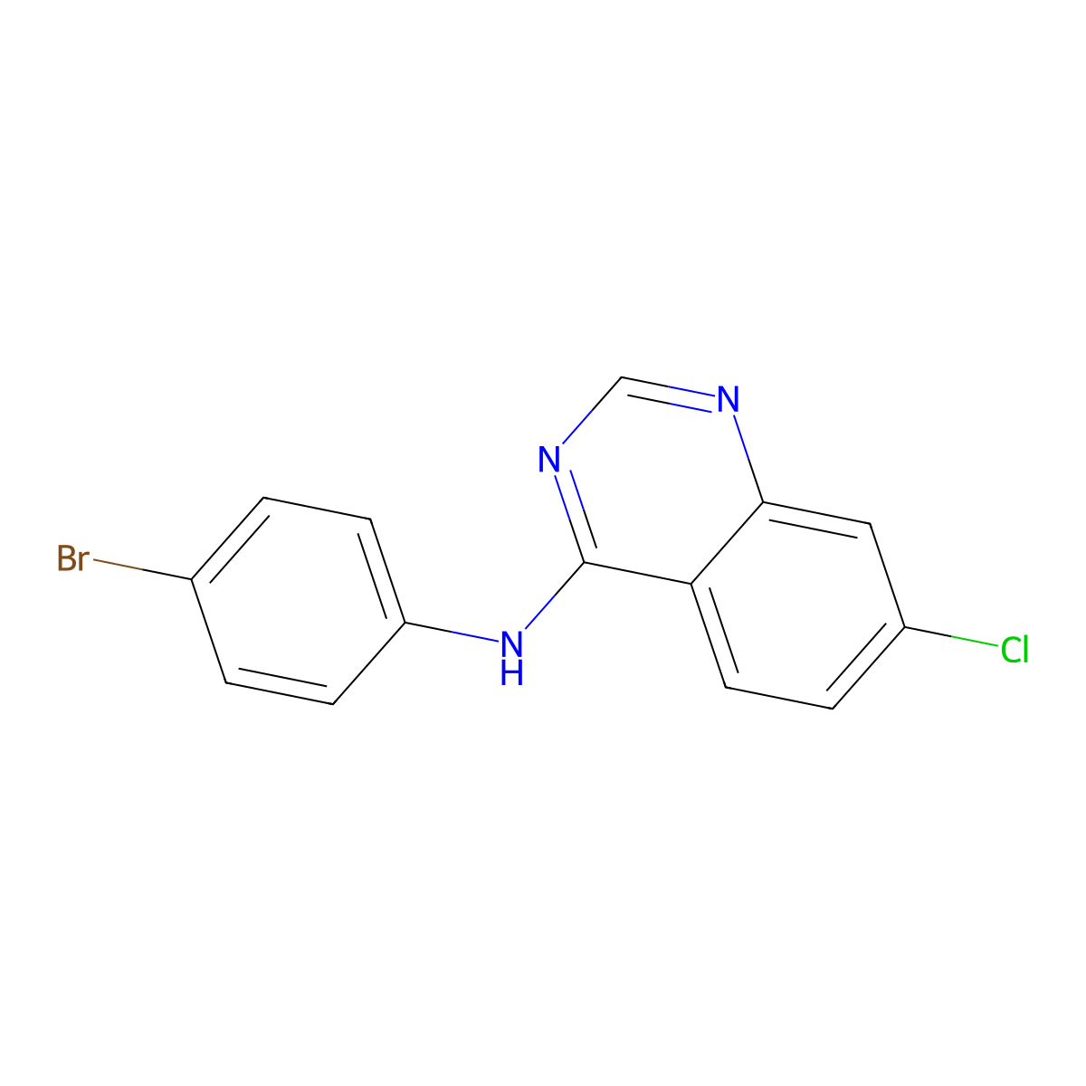 N-(4-bromophenyl)-7-chloroquinazolin-4-amine molecular structure, CAS 477856-29-4