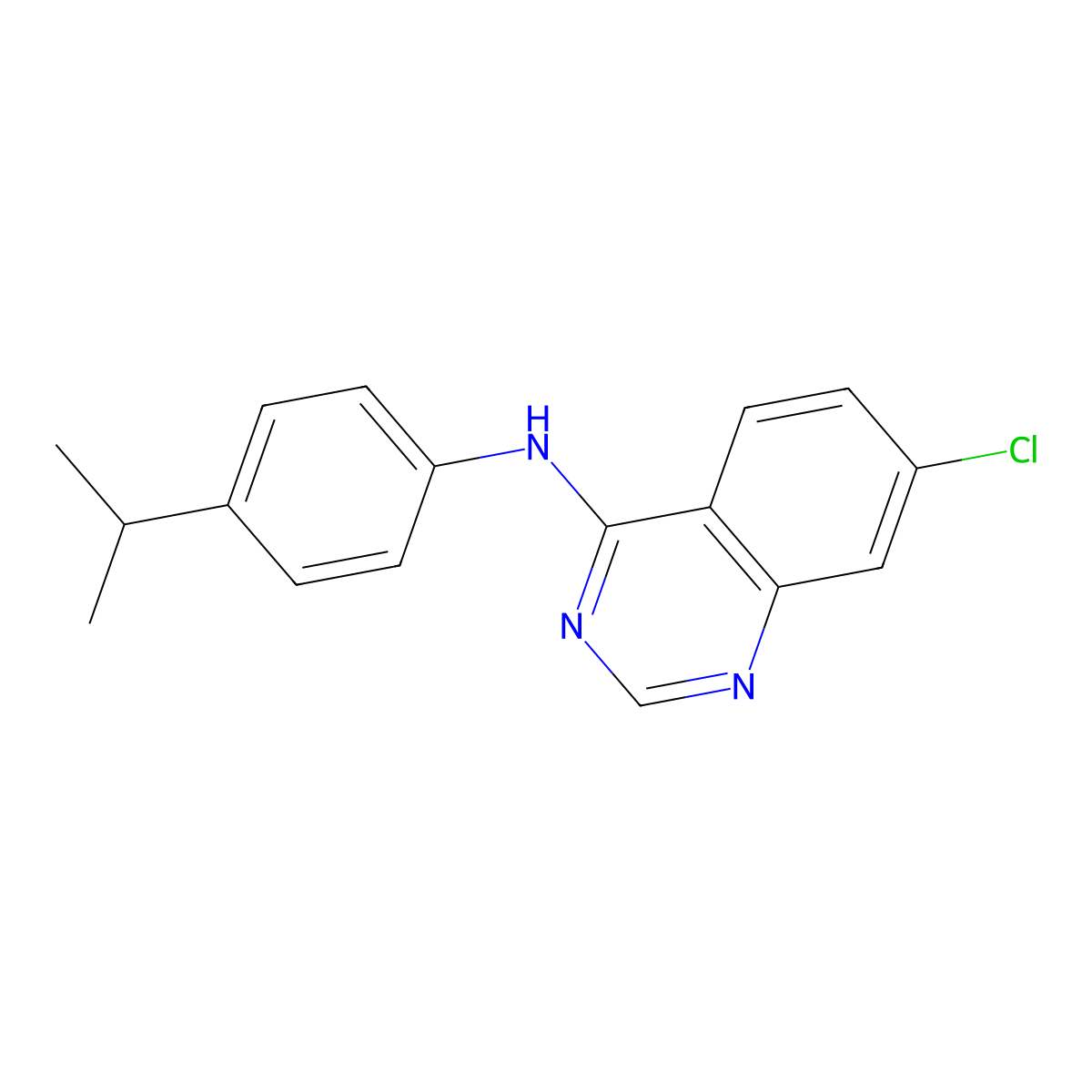 7-chloro-N-(4-isopropylphenyl)-4-quinazolinamine molecular structure, CAS 477856-34-1