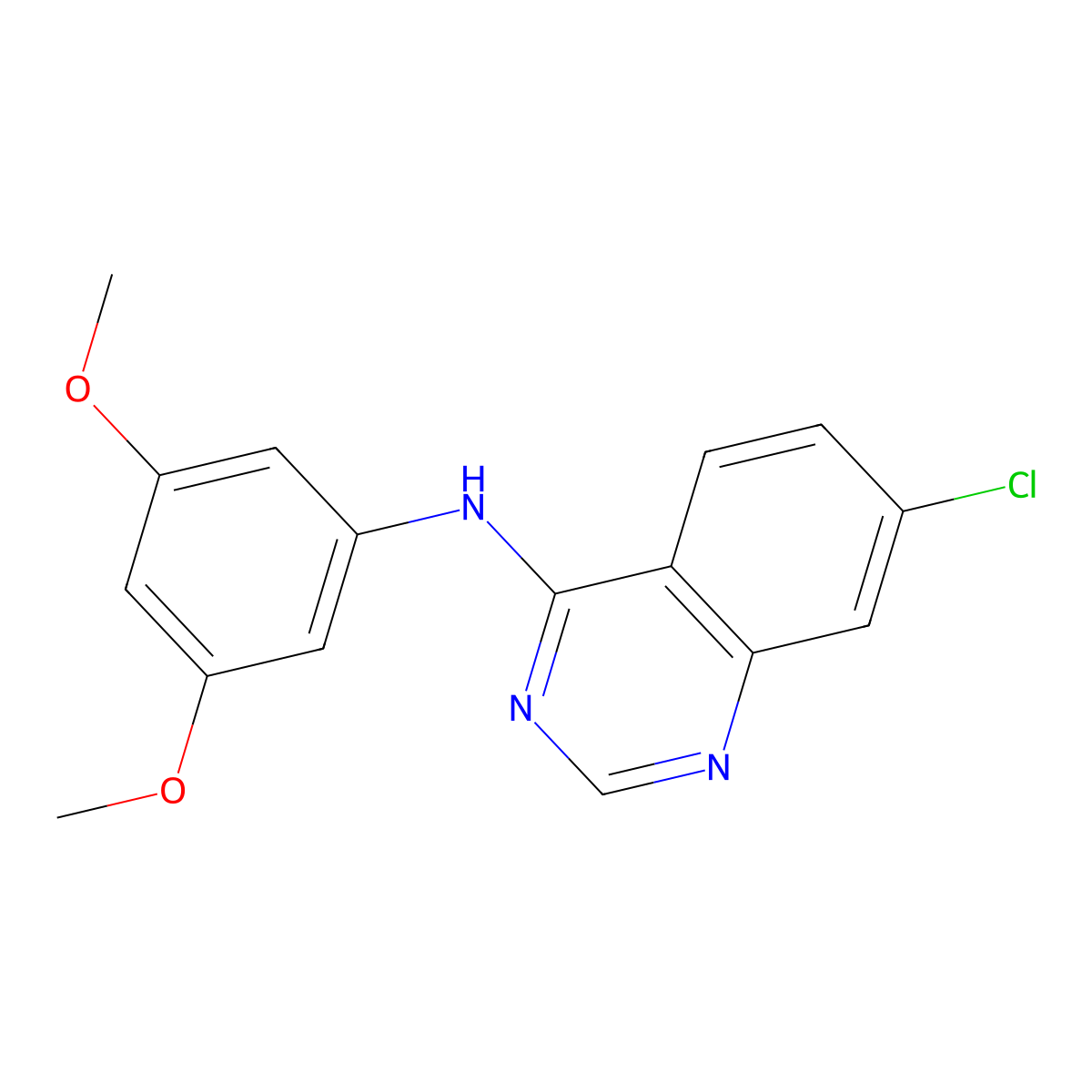 7-chloro-N-(3,5-dimethoxyphenyl)quinazolin-4-amine molecular structure, CAS 477856-39-6