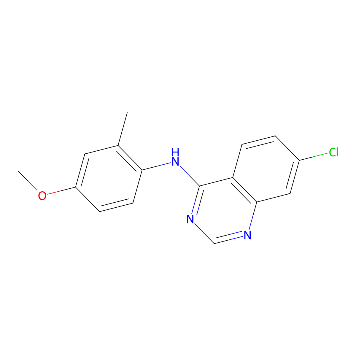 7-chloro-N-(4-methoxy-2-methylphenyl)quinazolin-4-amine molecular structure, CAS 477856-42-1