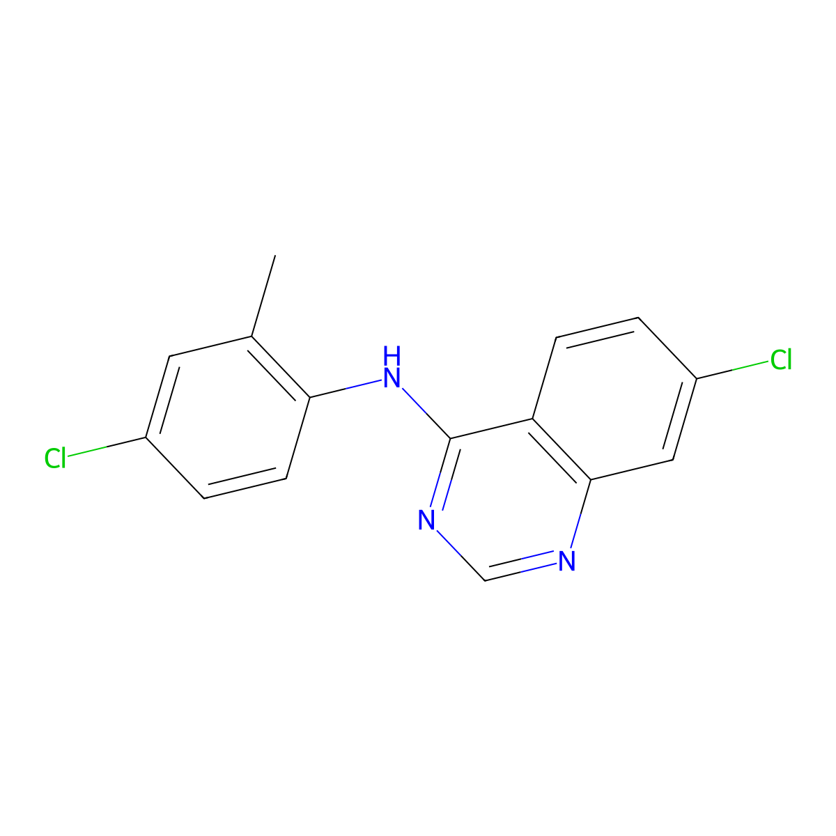 7-chloro-N-(4-chloro-2-methylphenyl)quinazolin-4-amine molecular structure, CAS 477856-43-2