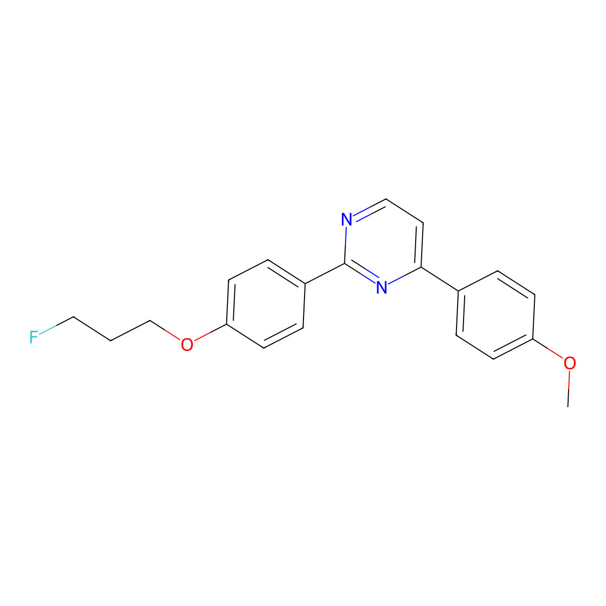 2-[4-(3-Fluoropropoxy)phenyl]-4-(4-methoxyphenyl)pyrimidine molecular structure, CAS 477856-58-9