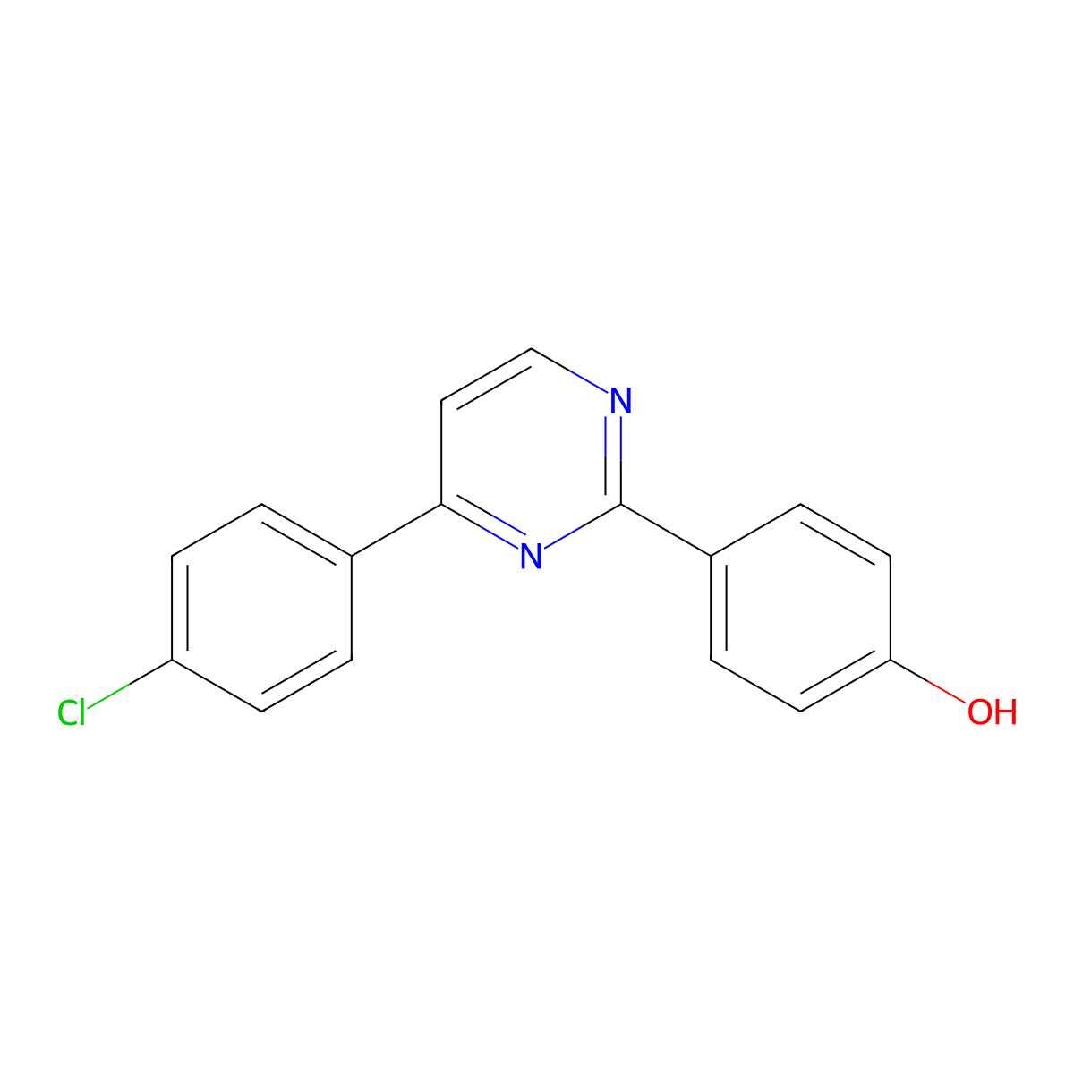 4-[4-(4-Chlorophenyl)-2-pyrimidinyl]benzenol molecular structure, CAS 477856-59-0