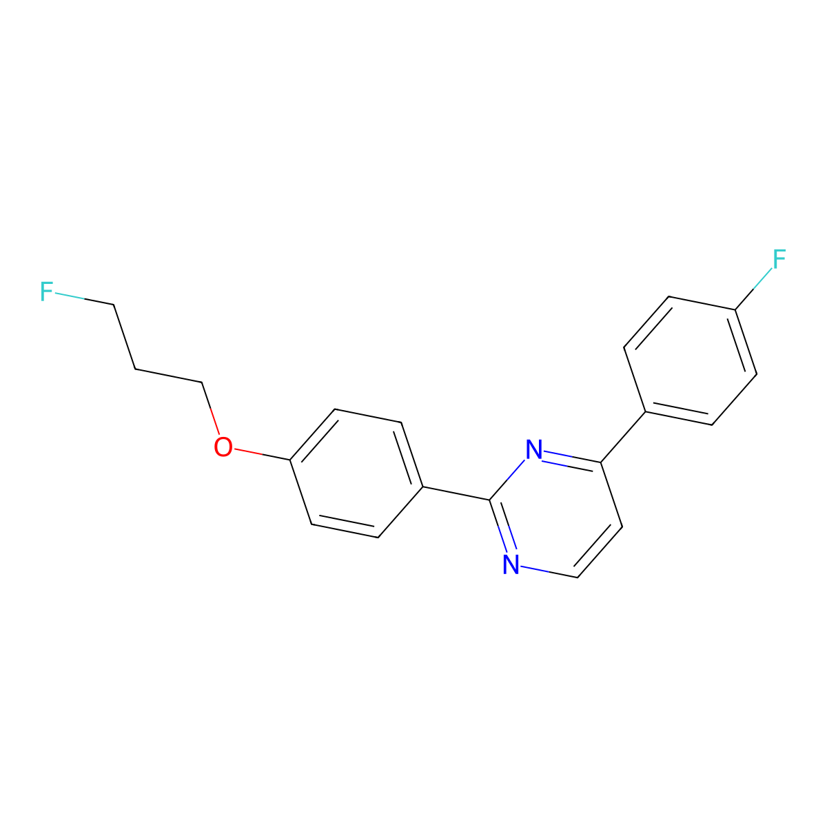 4-(4-Fluorophenyl)-2-[4-(3-fluoropropoxy)phenyl]pyrimidine molecular structure, CAS 477856-60-3