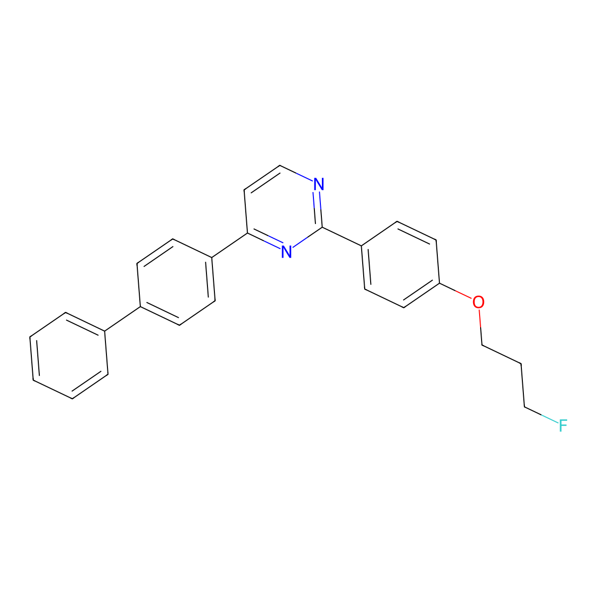 4-(4-[1,1'-Biphenyl]-4-yl-2-pyrimidinyl)phenyl 3-fluoropropyl ether molecular structure, CAS 477856-61-4