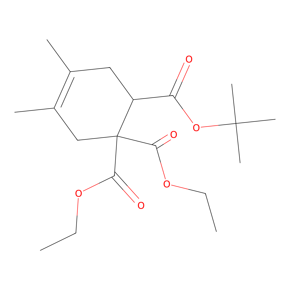 2-(Tert-butyl) 1,1-diethyl 4,5-dimethyl-4-cyclohexene-1,1,2-tricarboxylate molecular structure, CAS 477856-62-5