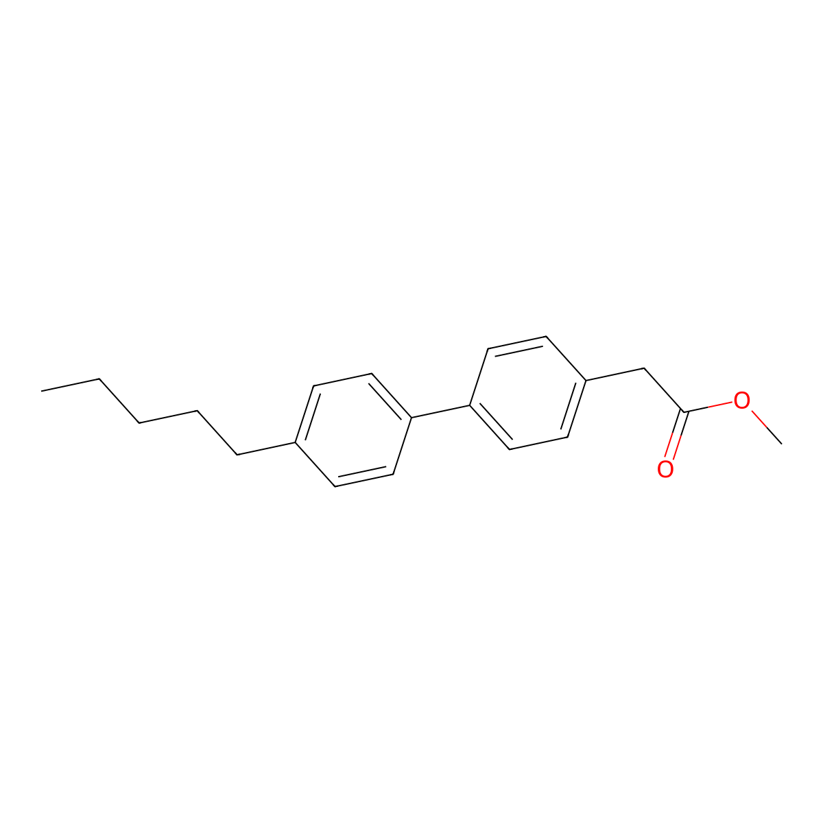 Methyl 2-(4'-pentyl[1,1'-biphenyl]-4-yl)acetate molecular structure, CAS 477856-65-8