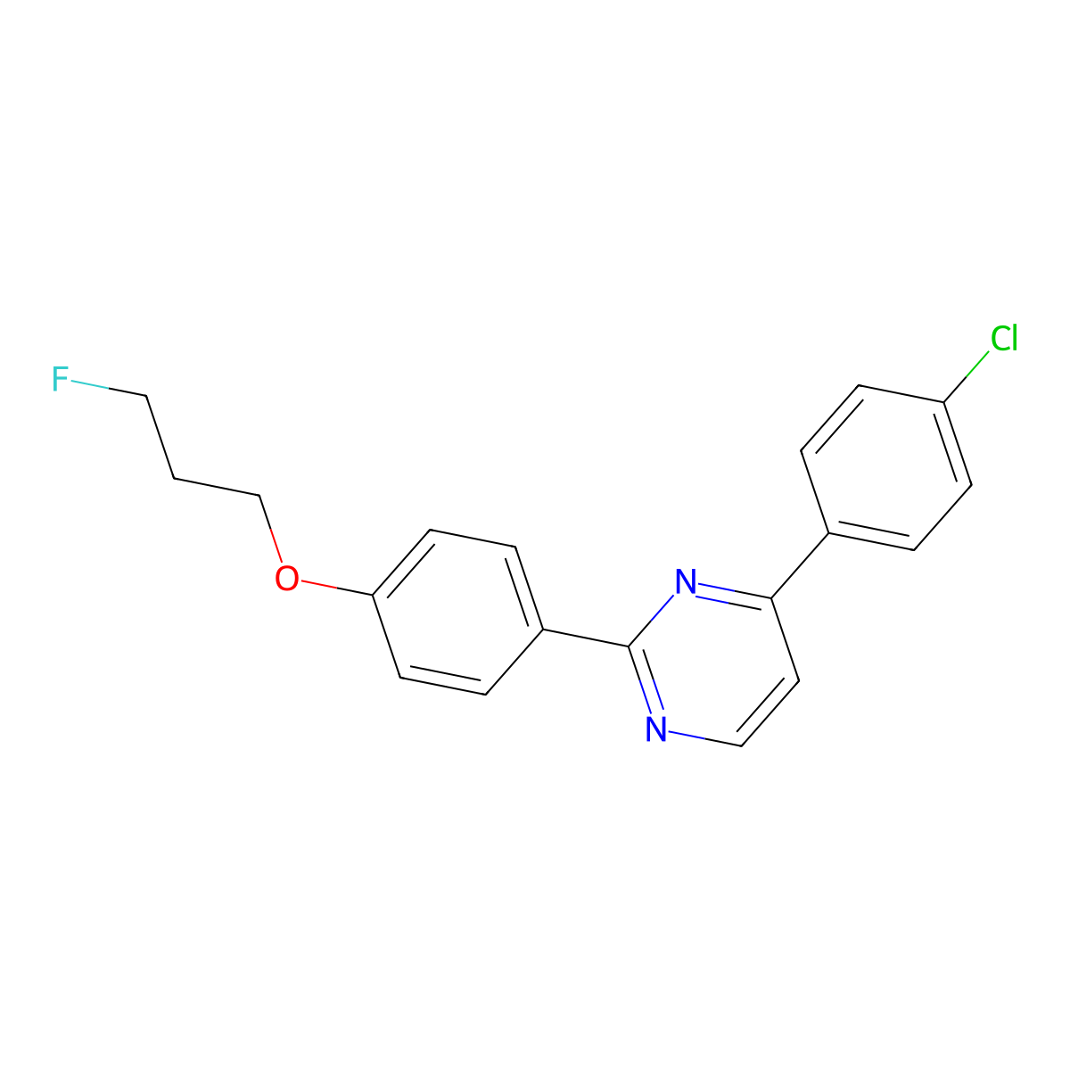 4-(4-Chlorophenyl)-2-[4-(3-fluoropropoxy)phenyl]pyrimidine molecular structure, CAS 477856-70-5