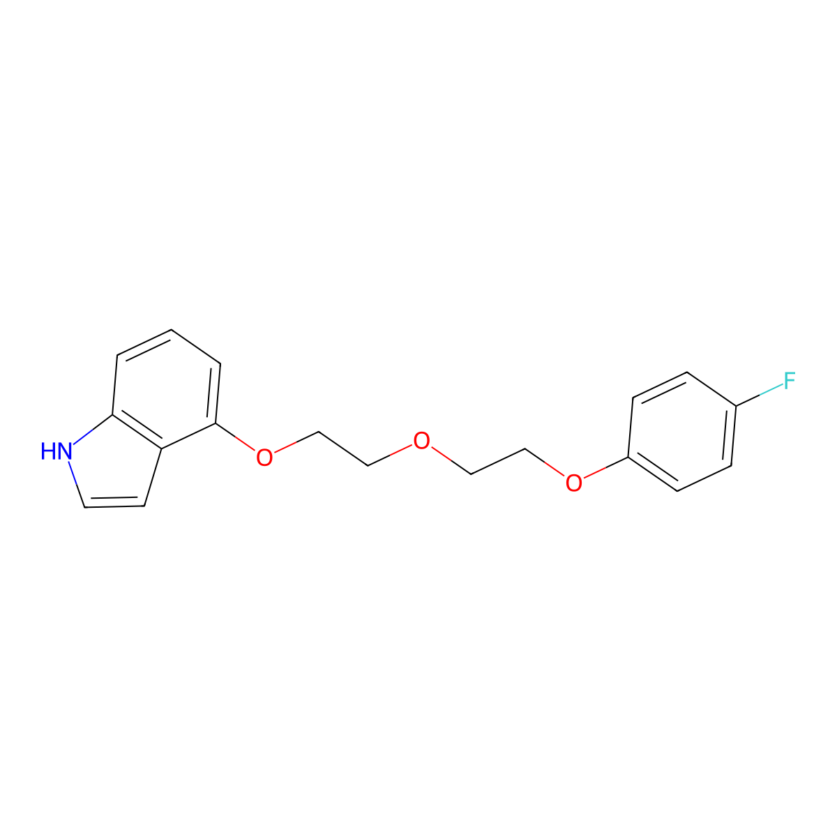 4-{2-[2-(4-fluorophenoxy)ethoxy]ethoxy}-1H-indole molecular structure, CAS 477856-76-1