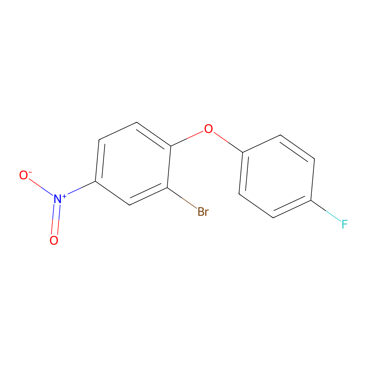 2-Bromo-1-(4-fluorophenoxy)-4-nitrobenzene molecular structure, CAS 477856-83-0