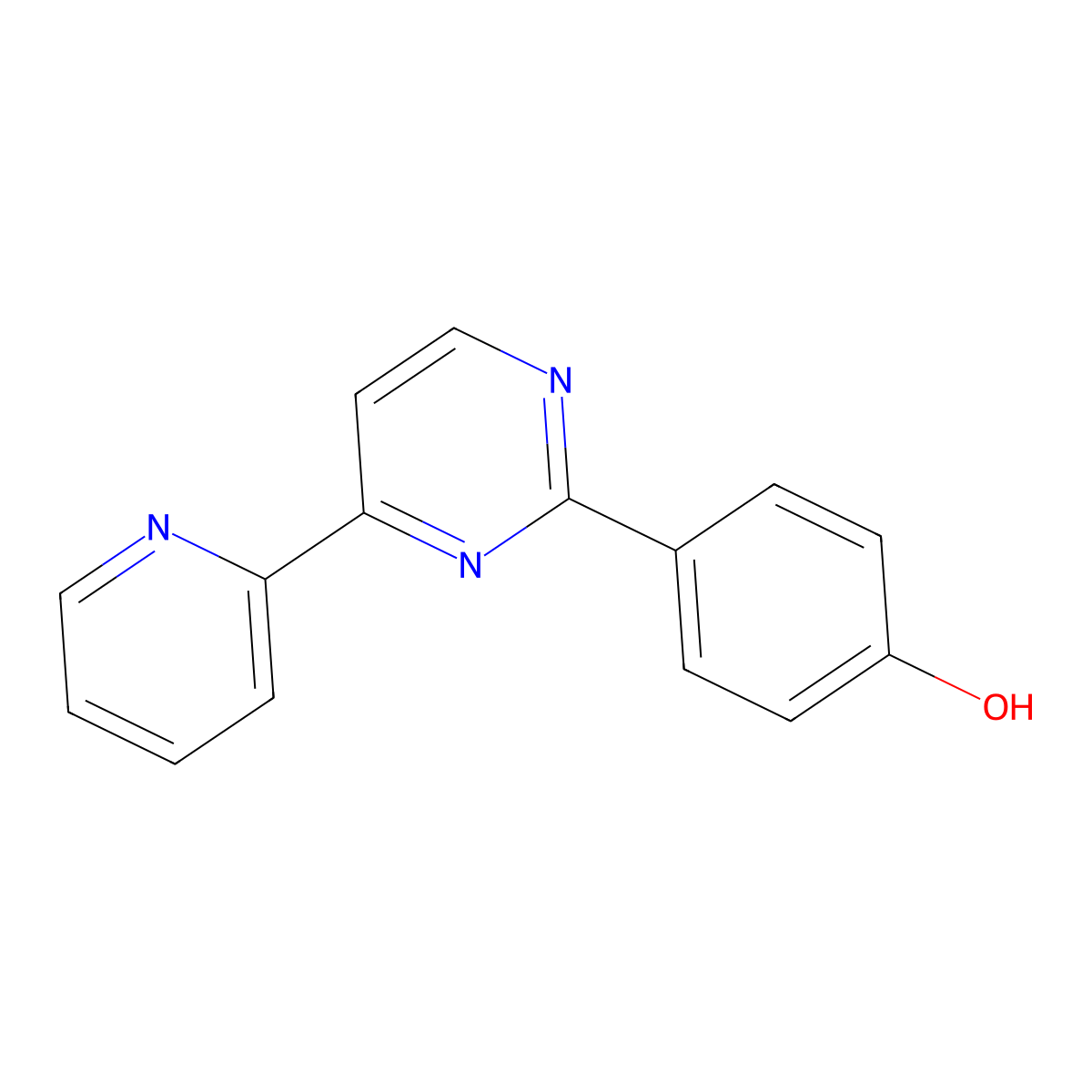 4-[4-(Pyridin-2-yl)pyrimidin-2-yl]phenol molecular structure, CAS 477856-93-2