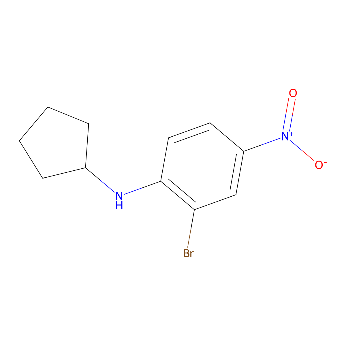 2-bromo-N-cyclopentyl-4-nitroaniline molecular structure, CAS 477857-13-9