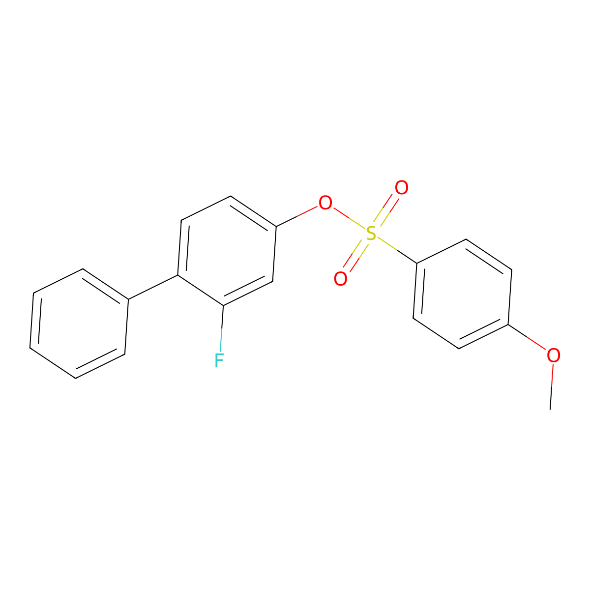 2-Fluoro[1,1'-biphenyl]-4-yl 4-methoxybenzenesulfonate molecular structure, CAS 477857-16-2