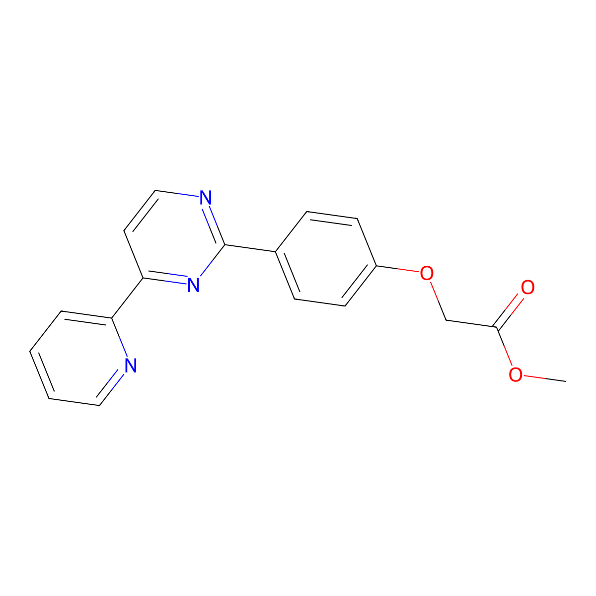 Methyl 2-{4-[4-(2-pyridinyl)-2-pyrimidinyl]phenoxy}acetate molecular structure, CAS 477857-18-4