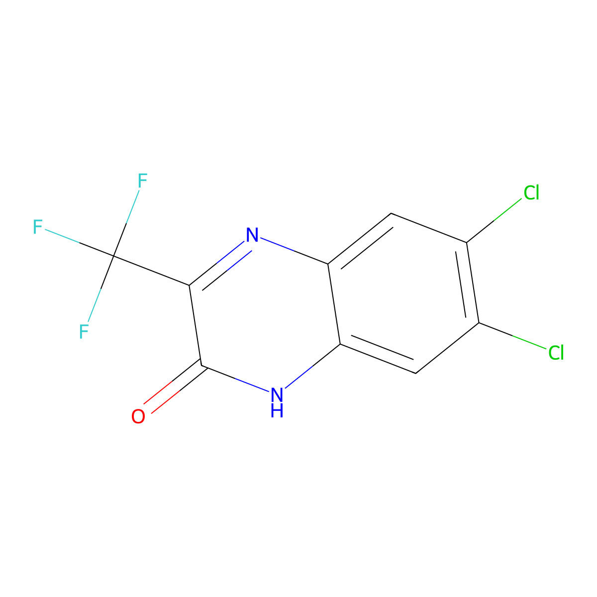 6,7-Dichloro-3-(trifluoromethyl)quinoxalin-2(1H)-one molecular structure, CAS 477857-25-3