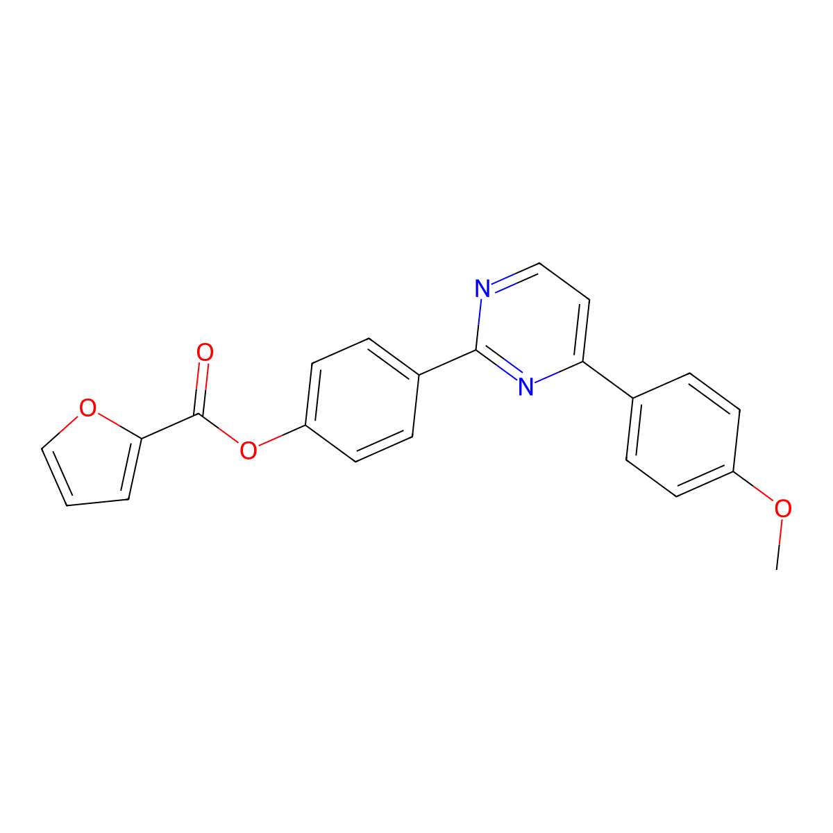 4-[4-(4-Methoxyphenyl)-2-pyrimidinyl]phenyl 2-furoate molecular structure, CAS 477857-28-6