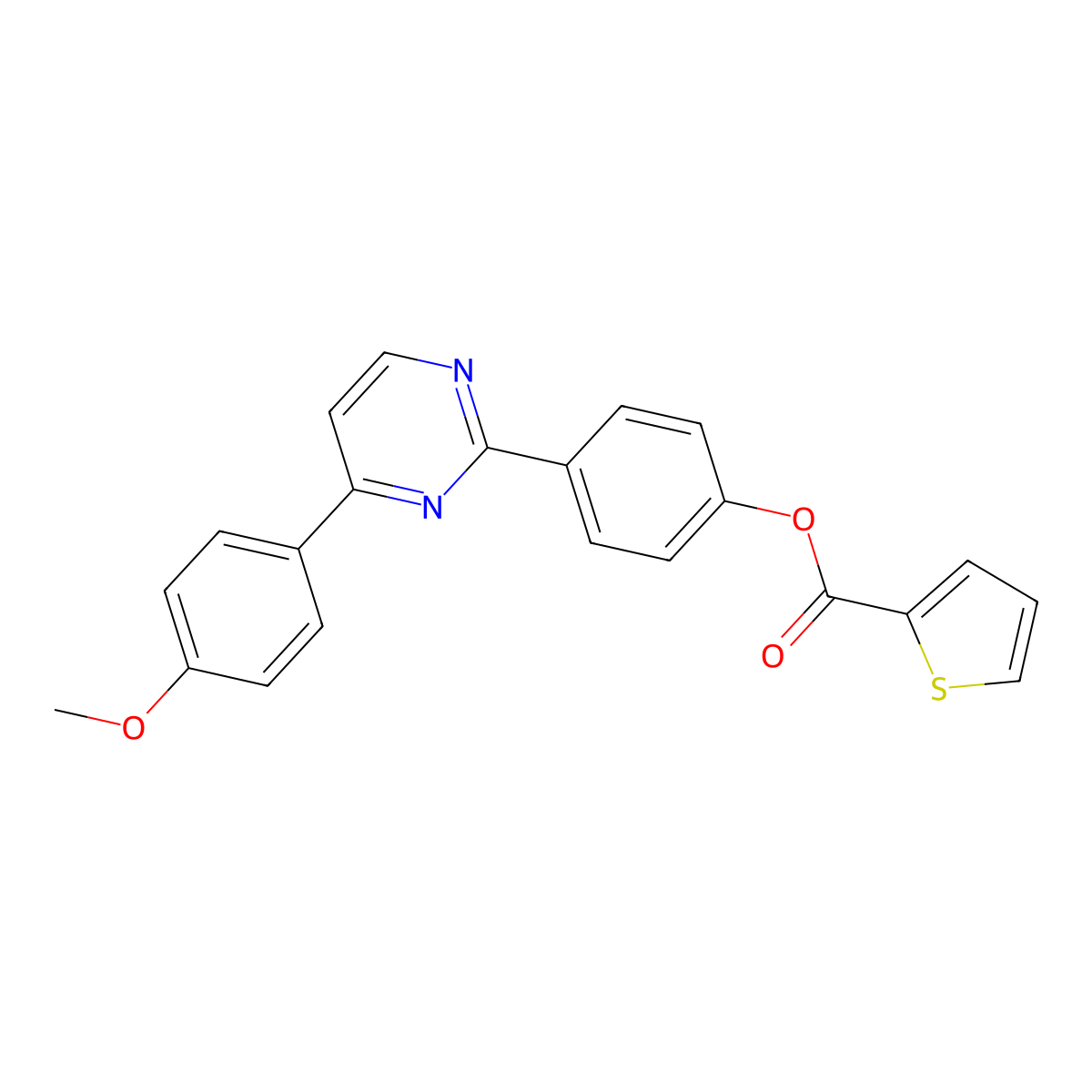 4-[4-(4-Methoxyphenyl)-2-pyrimidinyl]phenyl 2-thiophenecarboxylate molecular structure, CAS 477857-29-7