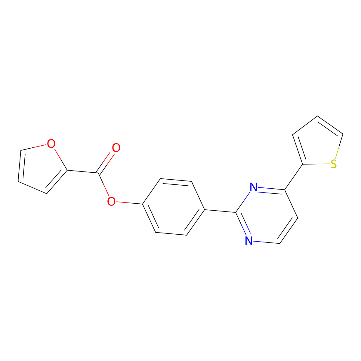 4-[4-(2-Thienyl)-2-pyrimidinyl]phenyl 2-furoate molecular structure, CAS 477857-30-0