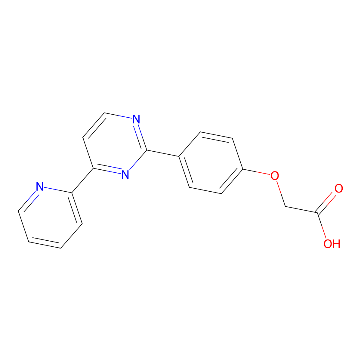 2-{4-[4-(2-Pyridinyl)-2-pyrimidinyl]phenoxy}acetic acid molecular structure, CAS 477857-43-5