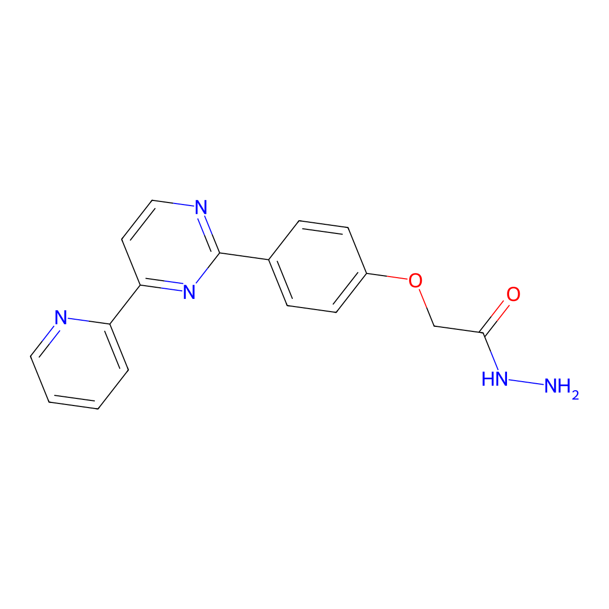 2-{4-[4-(2-Pyridinyl)-2-pyrimidinyl]phenoxy}acetohydrazide molecular structure, CAS 477857-44-6