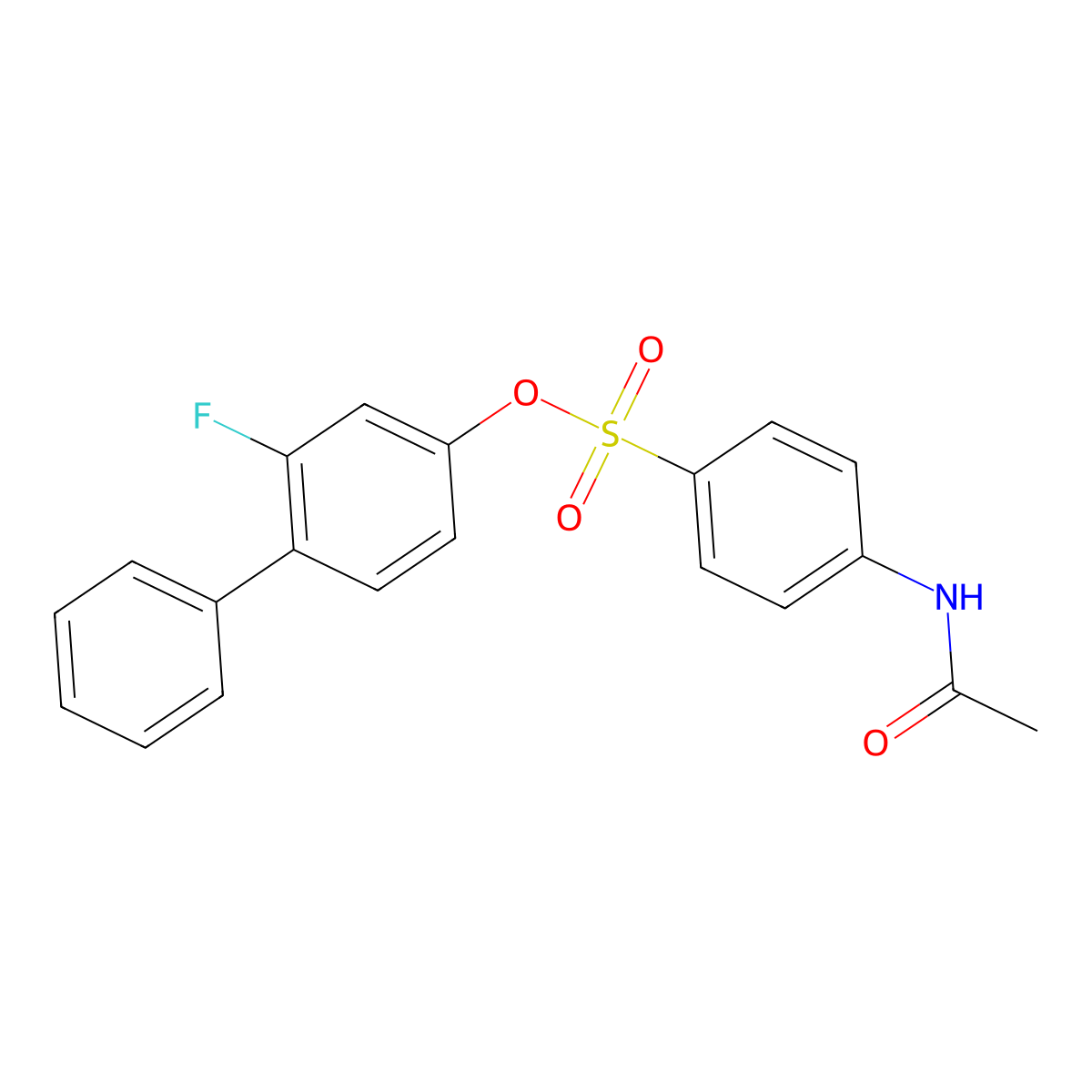 2-Fluoro[1,1'-biphenyl]-4-yl 4-(acetylamino)benzenesulfonate molecular structure, CAS 477857-46-8