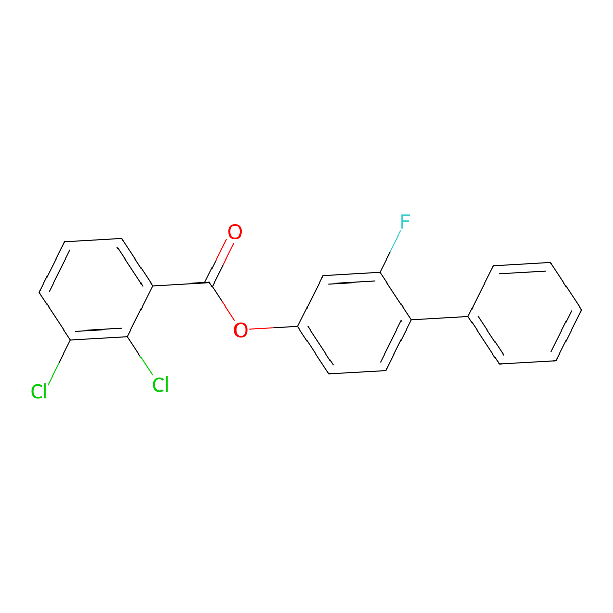 2-Fluoro[1,1'-biphenyl]-4-yl 2,3-dichlorobenzenecarboxylate molecular structure, CAS 477857-47-9