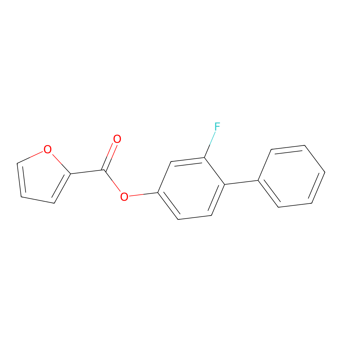 2-Fluoro[1,1'-biphenyl]-4-yl 2-furoate molecular structure, CAS 477857-49-1