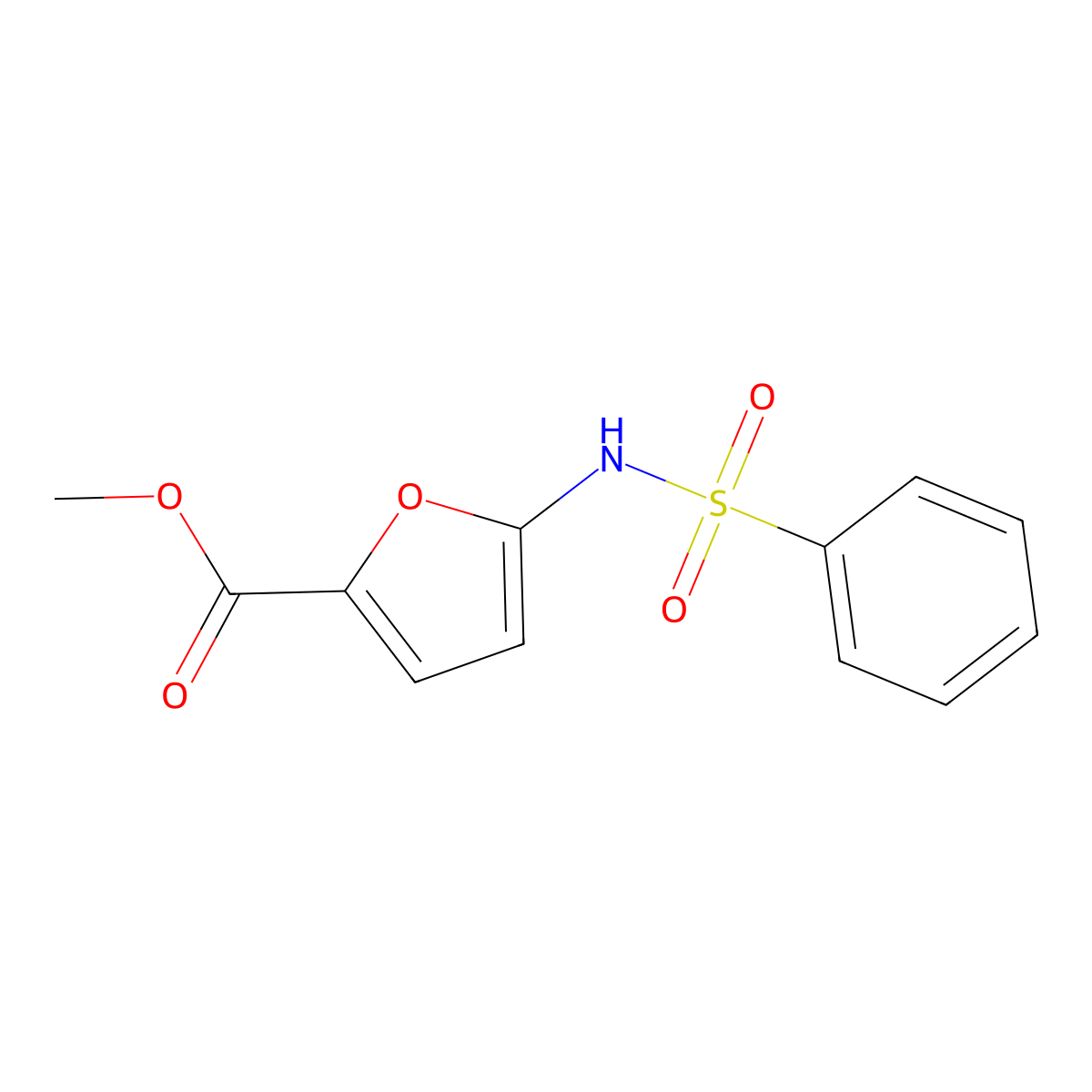 Methyl 5-[(phenylsulfonyl)amino]-2-furoate molecular structure, CAS 477857-58-2