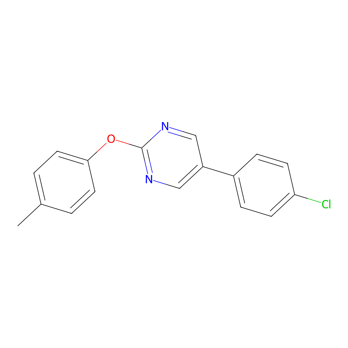 5-(4-Chlorophenyl)-2-(4-methylphenoxy)pyrimidine molecular structure, CAS 477857-66-2