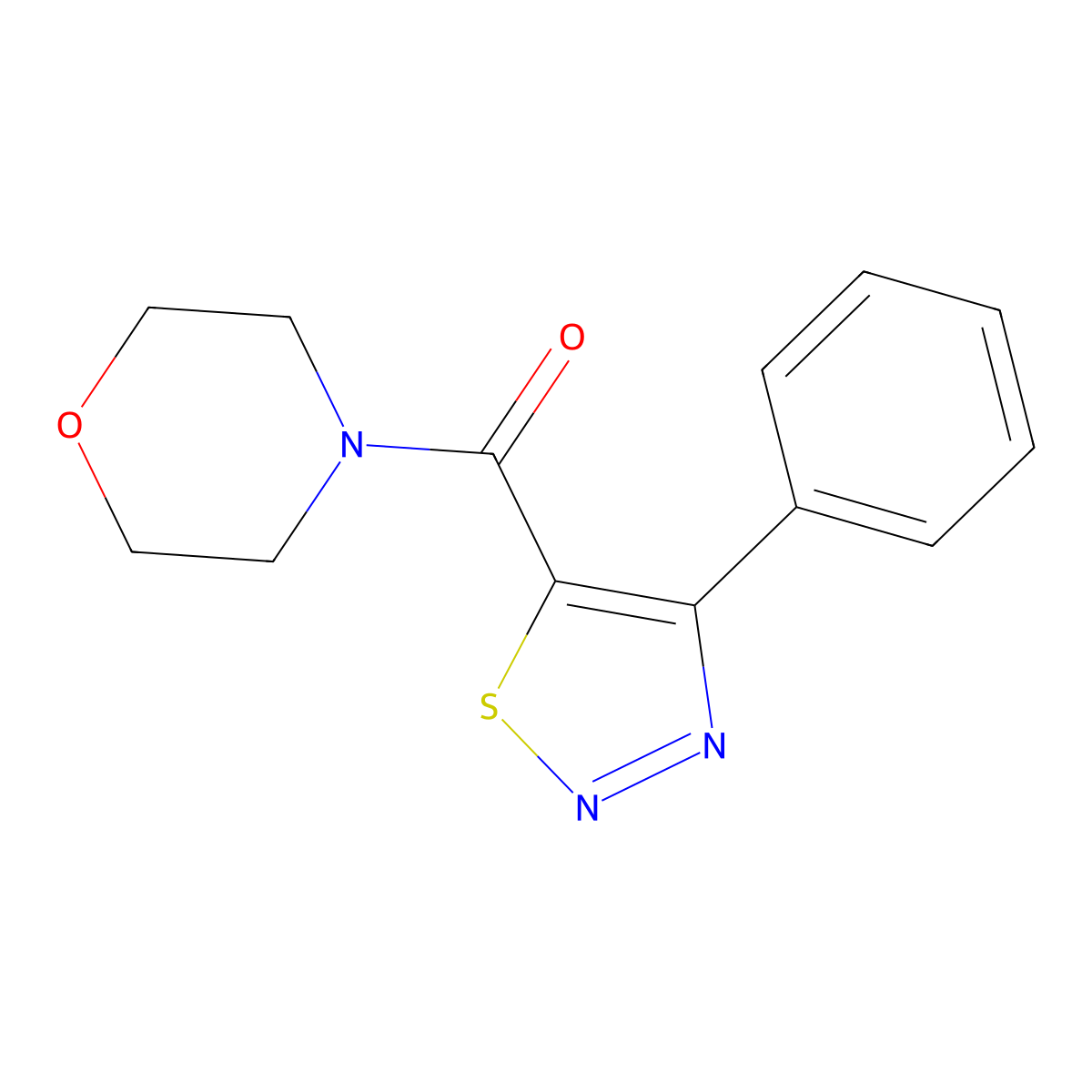 Morpholino(4-phenyl-1,2,3-thiadiazol-5-yl)methanone molecular structure, CAS 477857-70-8