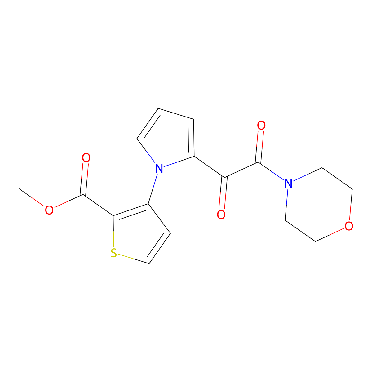 methyl 3-[2-(2-morpholino-2-oxoacetyl)-1H-pyrrol-1-yl]-2-thiophenecarboxylate molecular structure, CAS 477857-72-0