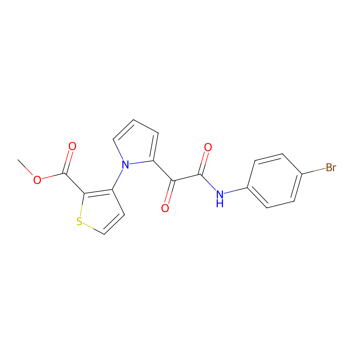 methyl 3-{2-[2-(4-bromoanilino)-2-oxoacetyl]-1H-pyrrol-1-yl}-2-thiophenecarboxylate molecular structure, CAS 477857-81-1