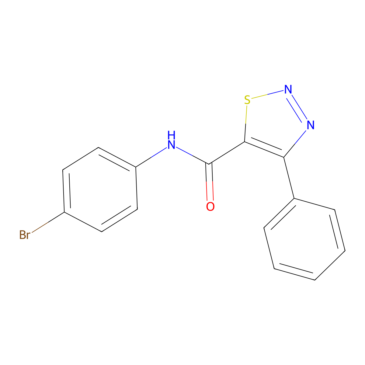 N-(4-bromophenyl)-4-phenyl-1,2,3-thiadiazole-5-carboxamide molecular structure, CAS 477857-83-3