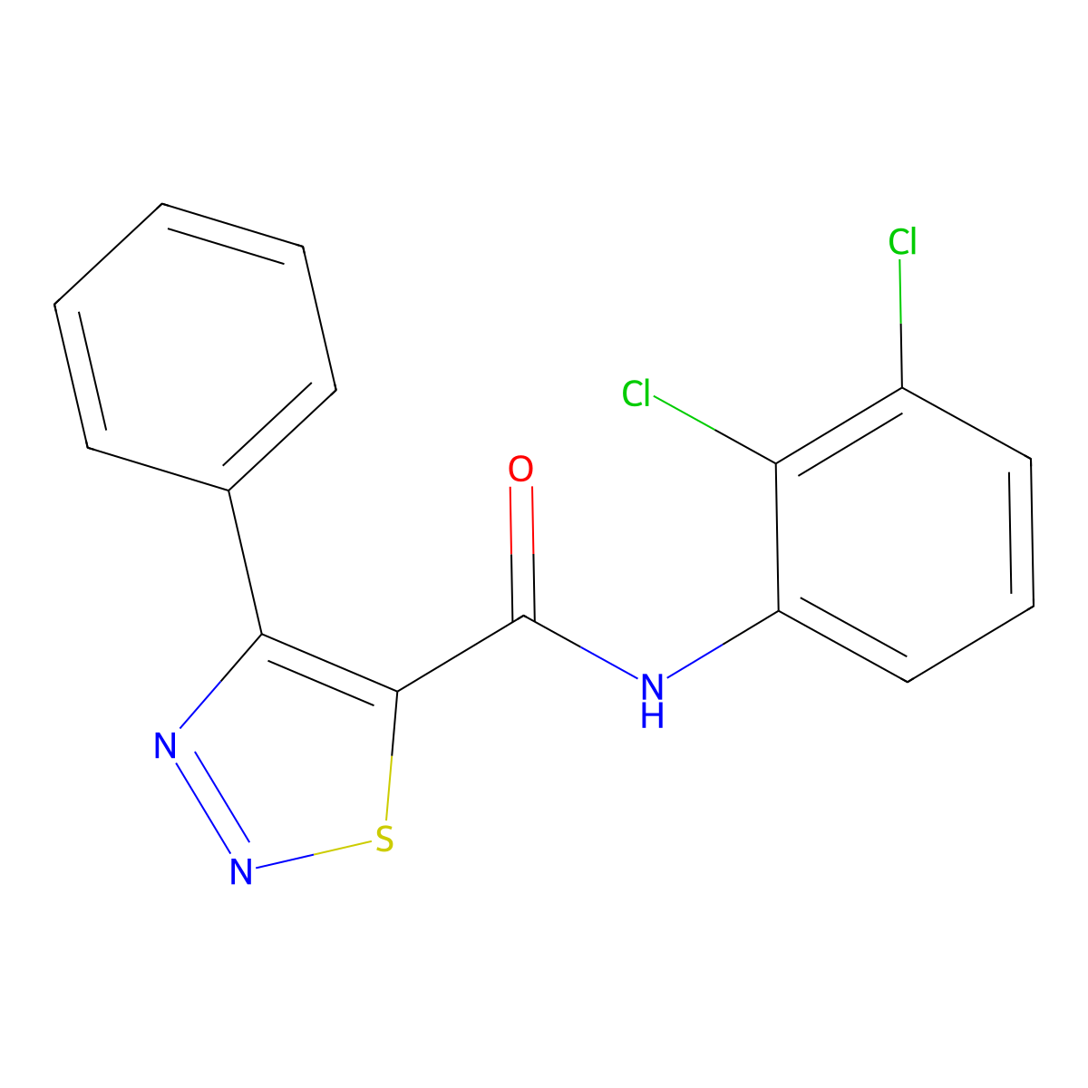 N-(2,3-dichlorophenyl)-4-phenyl-1,2,3-thiadiazole-5-carboxamide molecular structure, CAS 477857-85-5