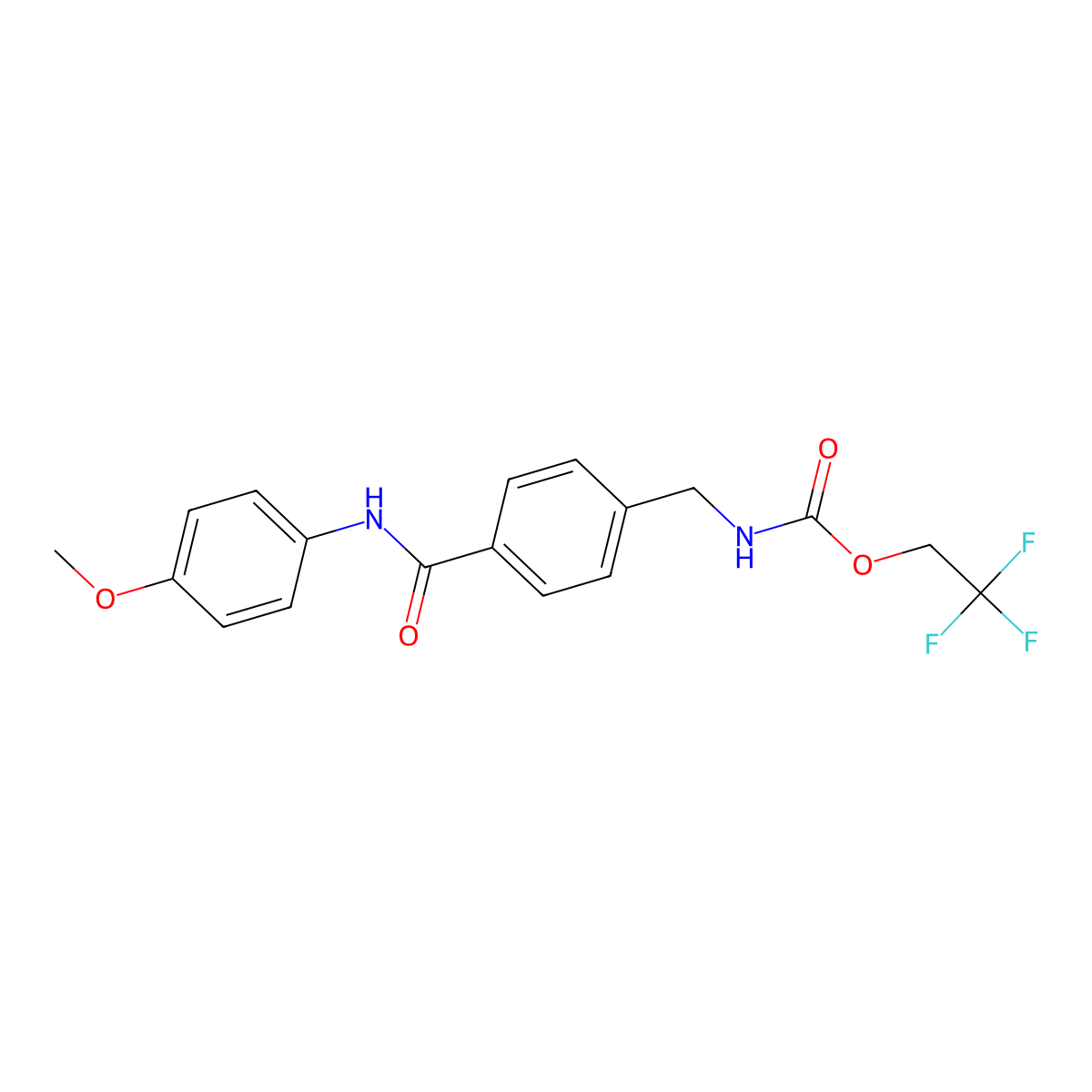 2,2,2-trifluoroethyl N-{4-[(4-methoxyanilino)carbonyl]benzyl}carbamate molecular structure, CAS 477857-90-2