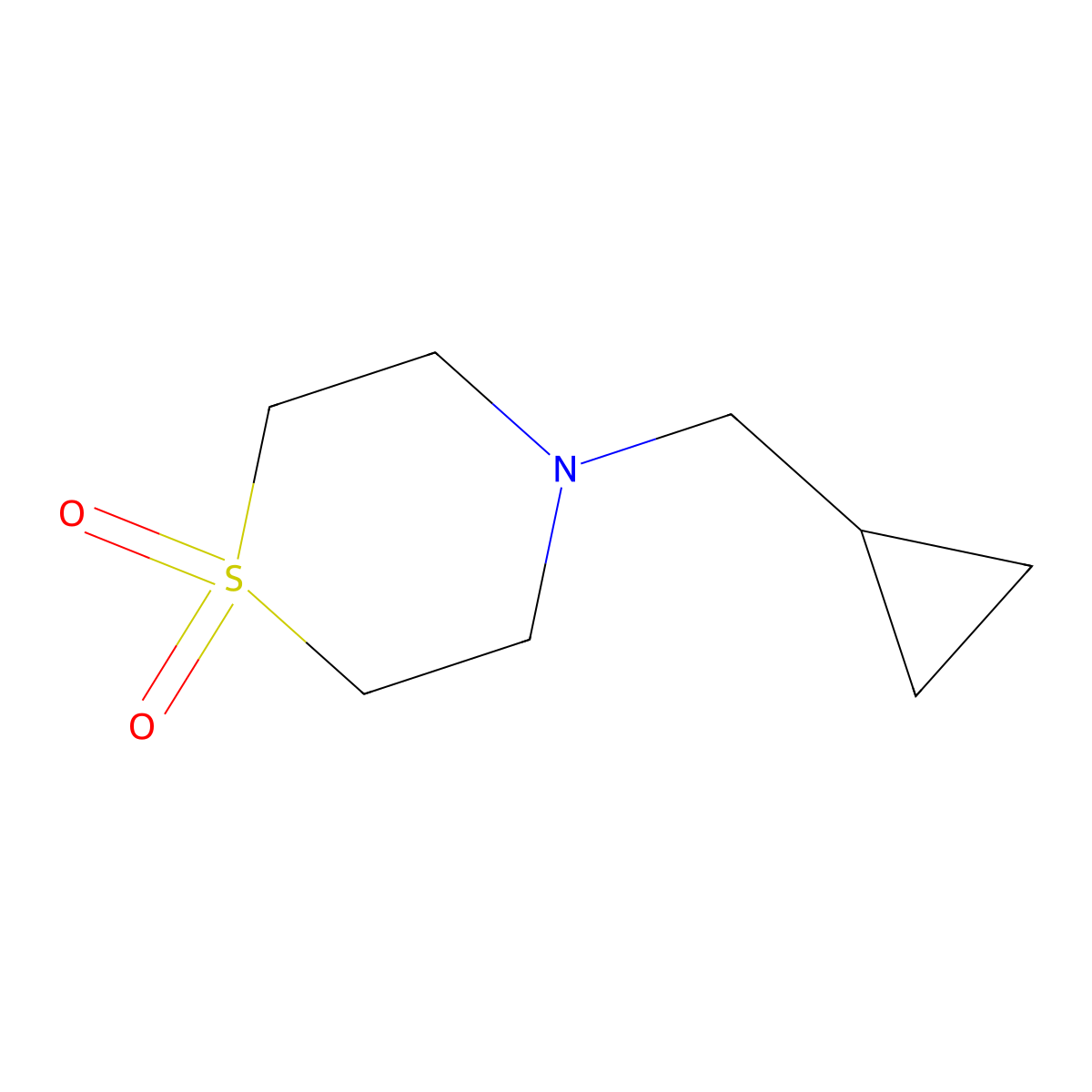 4-(Cyclopropylmethyl)thiomorpholine 1,1-dioxide molecular structure, CAS 477858-20-1