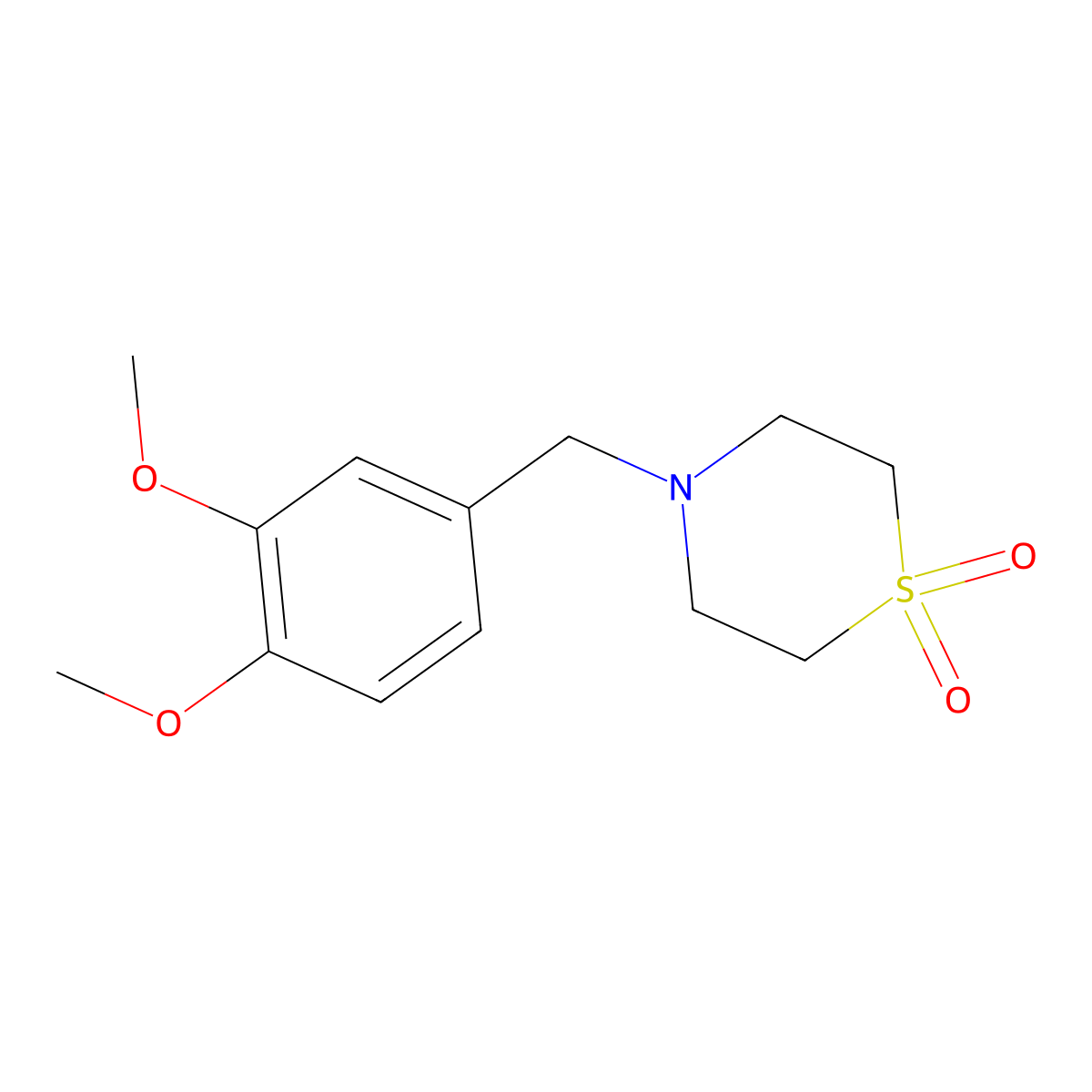 4-(3,4-Dimethoxybenzyl)-1lambda~6~,4-thiazinane-1,1-dione molecular structure, CAS 477858-22-3