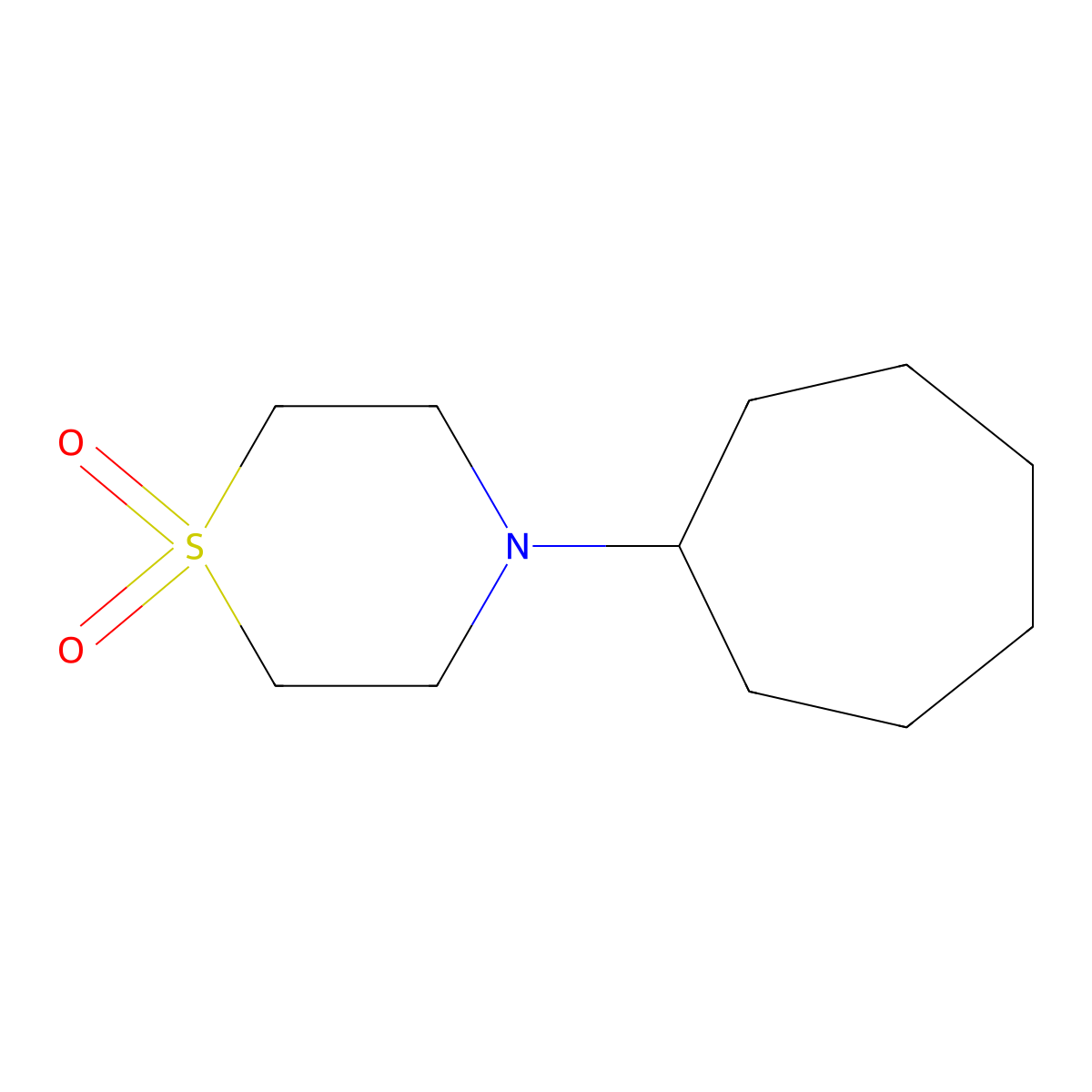 4-Cycloheptylthiomorpholine 1,1-dioxide molecular structure, CAS 477858-26-7