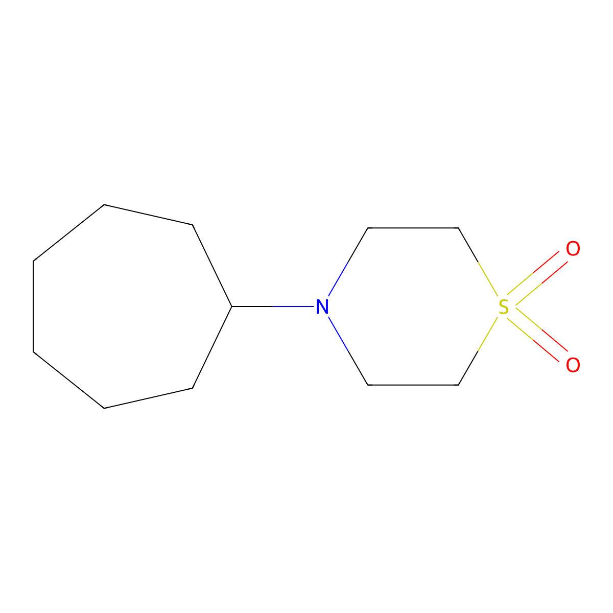 4-Cycloheptylthiomorpholine 1,1-dioxide molecular structure, CAS 477858-26-7