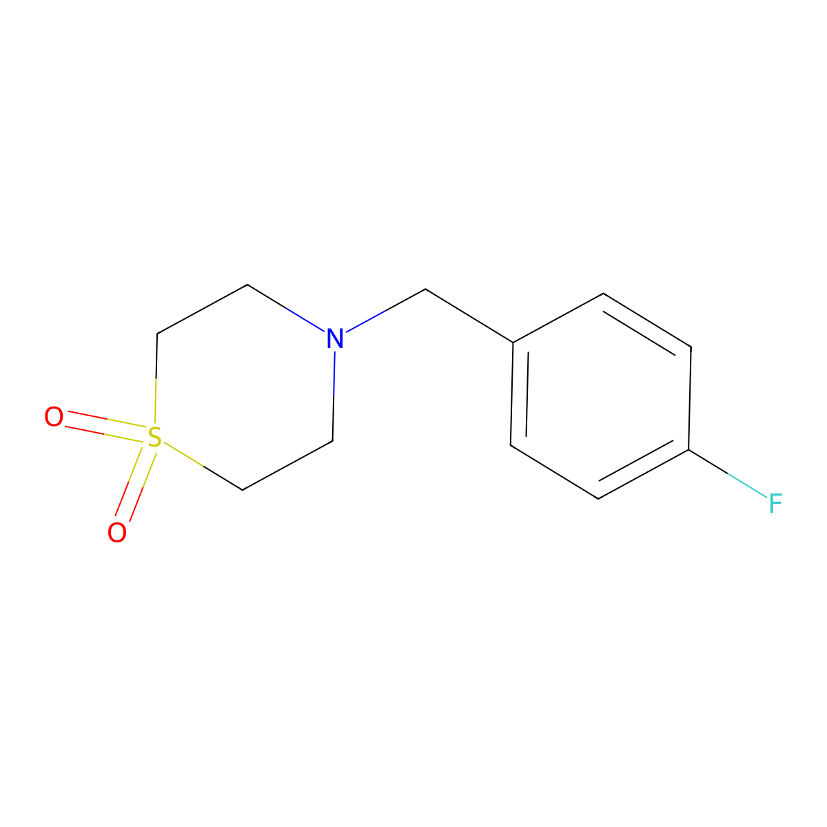 4-(4-Fluorobenzyl)-1lambda~6~,4-thiazinane-1,1-dione molecular structure, CAS 477858-27-8