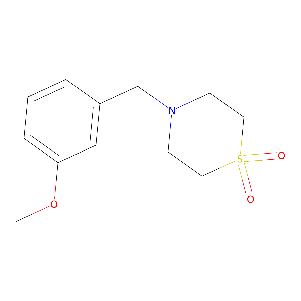 4-(3-Methoxybenzyl)-1lambda~6~,4-thiazinane-1,1-dione molecular structure, CAS 477858-28-9