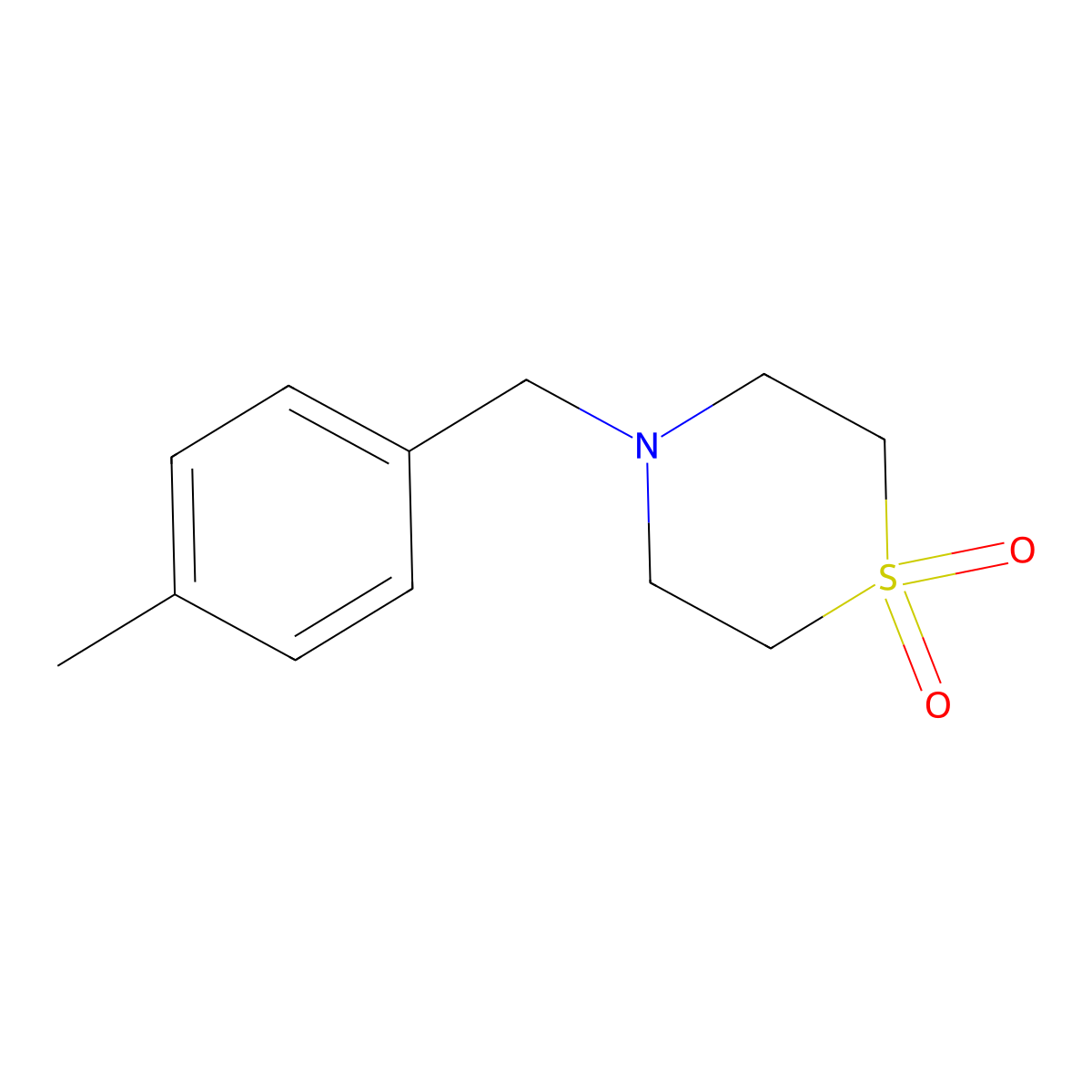 4-[(4-Methylphenyl)methyl]-1,4-thiazinane 1,1-dioxide molecular structure, CAS 477858-35-8