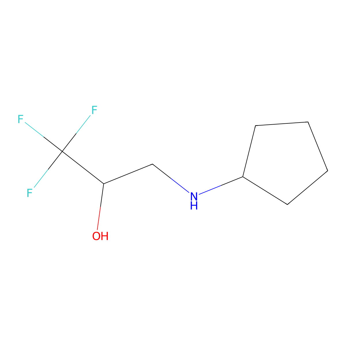 3-(Cyclopentylamino)-1,1,1-trifluoropropan-2-ol molecular structure, CAS 477858-40-5